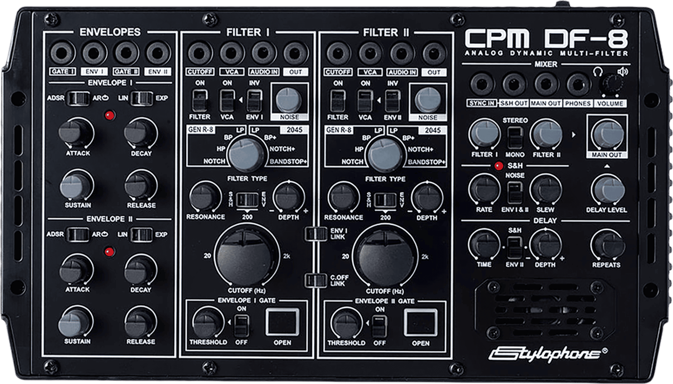 Stylophone CPM DF-8 dynamic analog multi-filter highlights