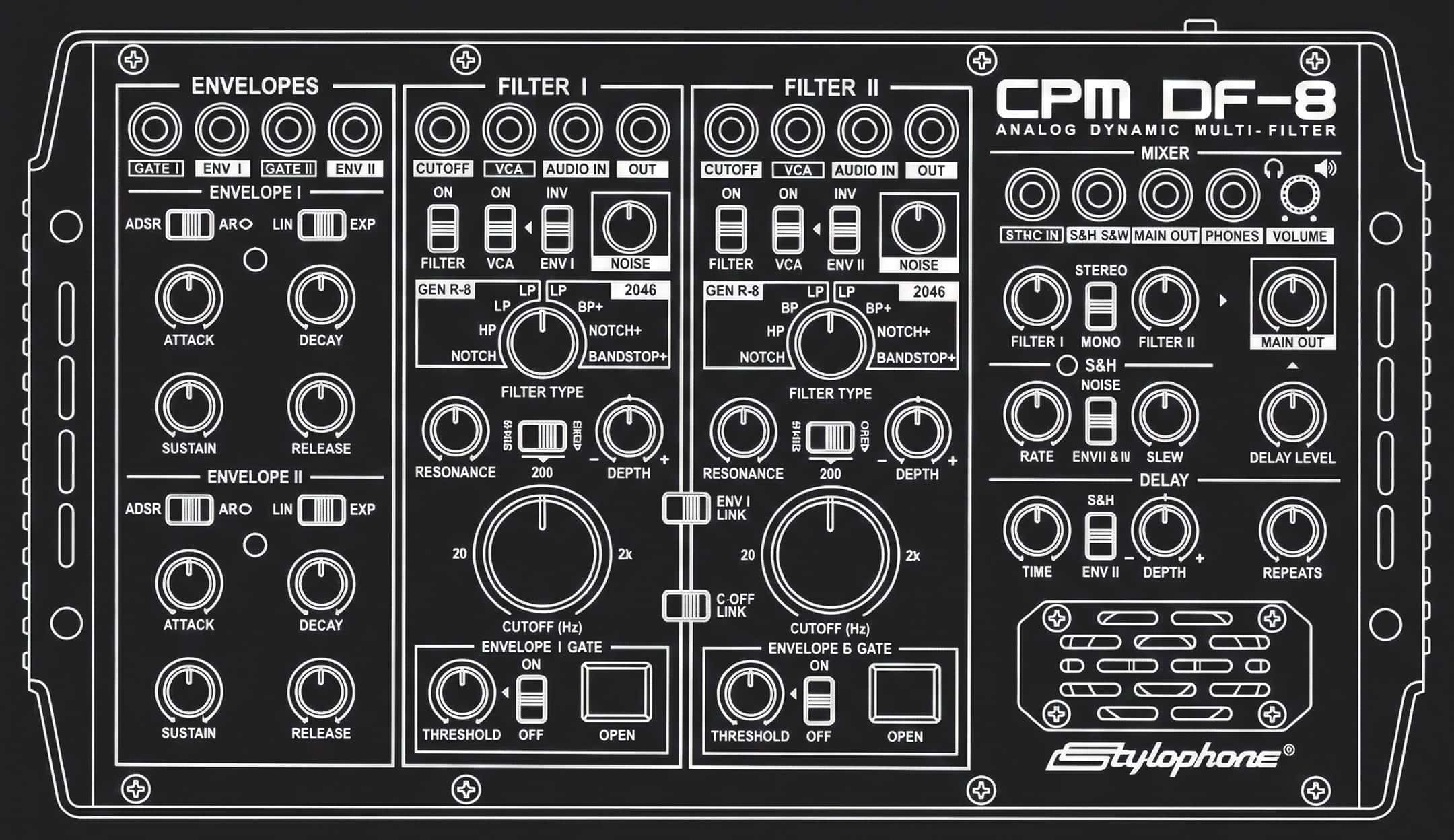Stylophone CPM DF-8 technical blueprint drawing