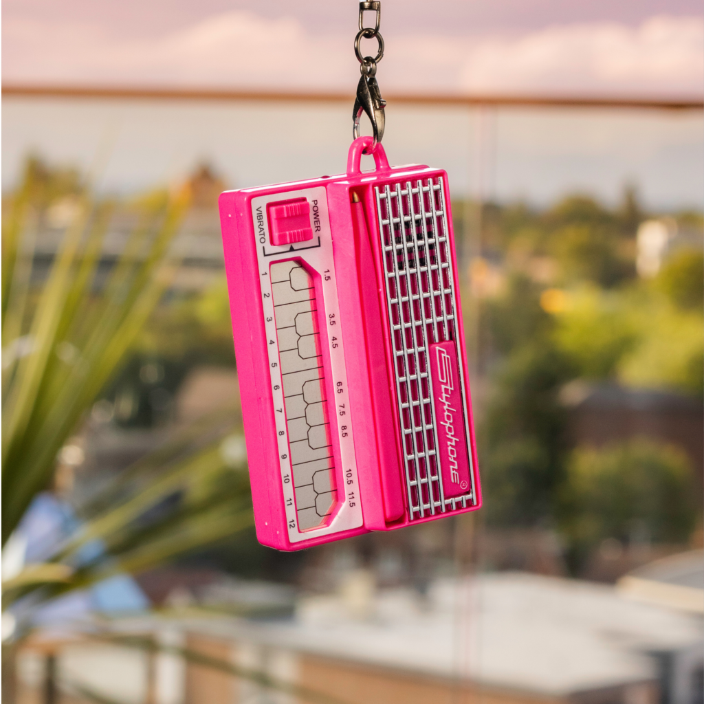 Pink Stylophone mini outside